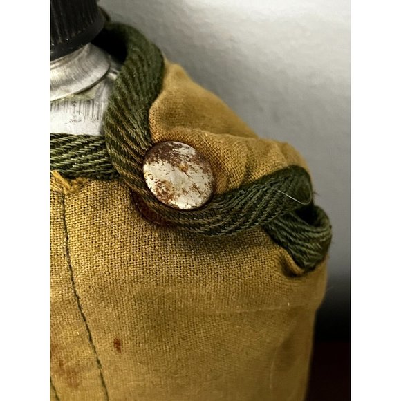 Vintage 1960's One Quart Boy Scout Style Water Canteen Canvas Cover Taiwan - Picture 3 of 10